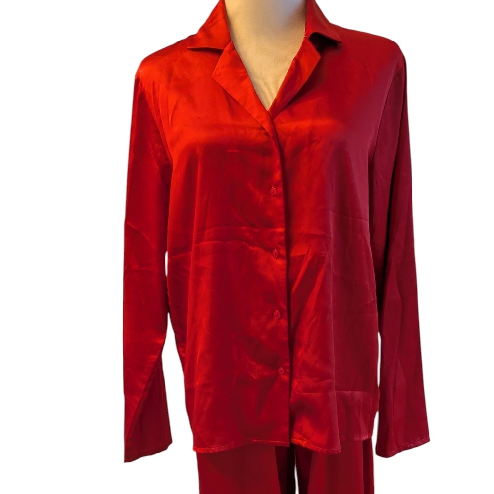 Victoria's Secret Vibrant Red Satin Pajama Set